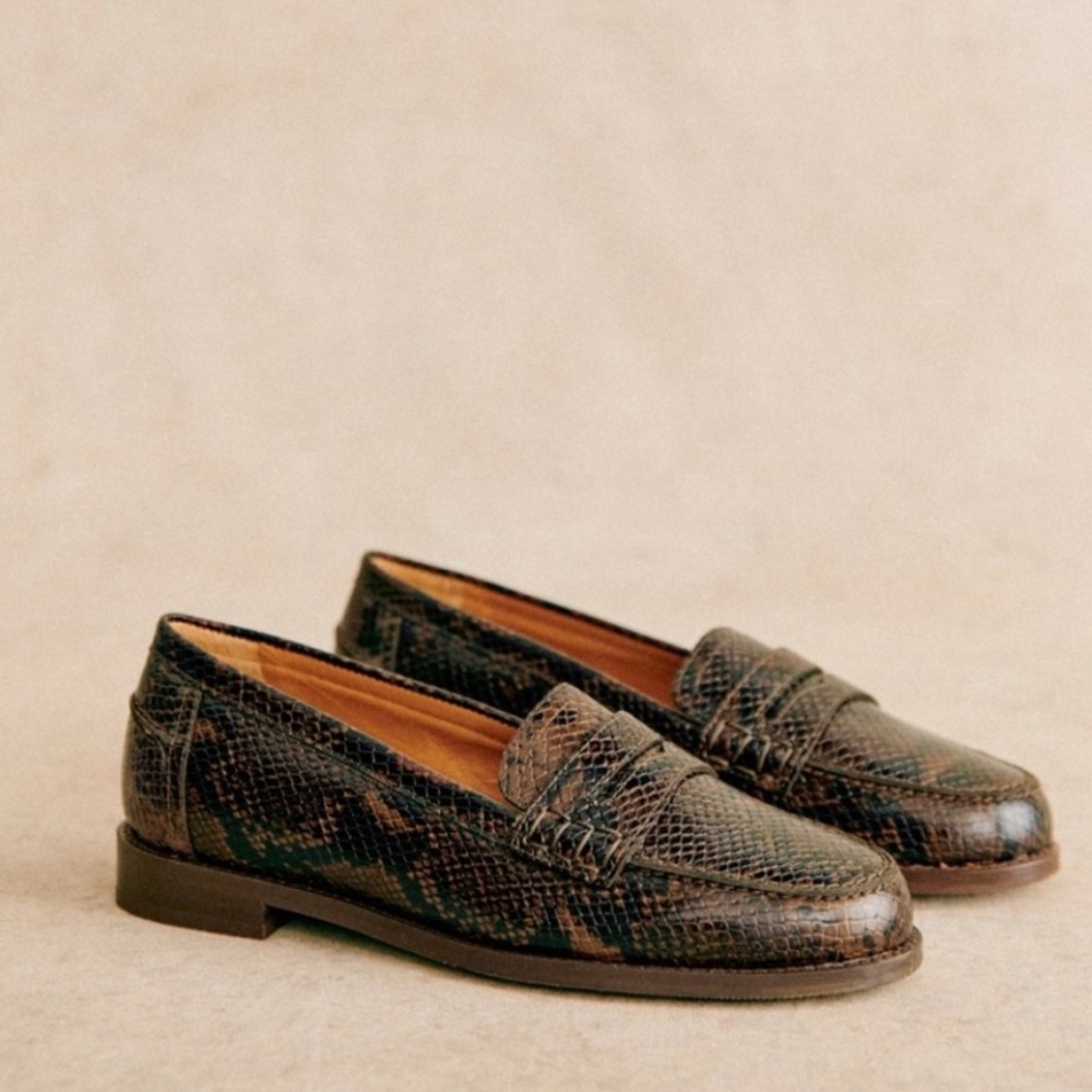 Sezane Andre Loafers in Brown Python Size 39